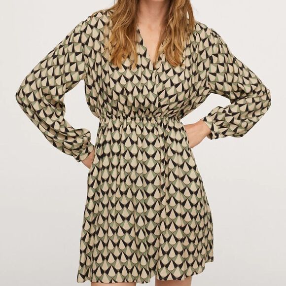 Mango Printed Wrap Dress New - Picture 8 of 8